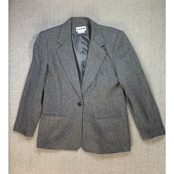 Joan Leslie Blazer Suit Jacket Wool Blend Career Business Gray Size 10 - Picture 1 of 8